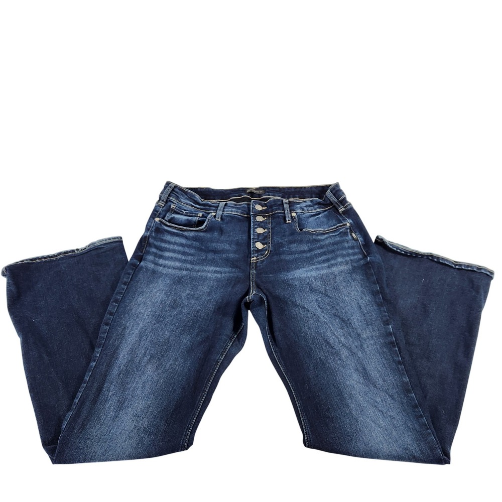 Silver Jeans Suki Bootcut Womens W36 L33 Dark Wash Button Fly‎ Frayed Hem Denim